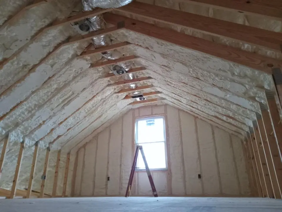 Spray foam roofing application for Crawl Space Insulation project in Vandenberg Village